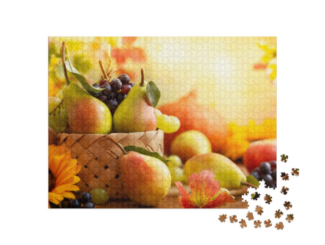 Puzzel 1000 stukjes „Stilleven met seizoensfruit en -groenten“