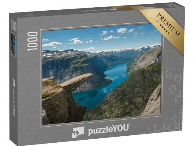 Puzzel 1000 stukjes „Trollentong boven het Ringedalsvatnet meer, Noorwegen“