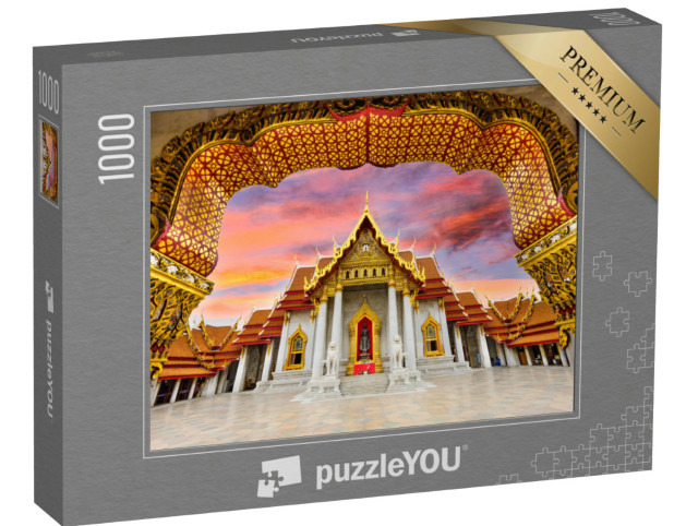 Puzzel 1000 stukjes „Prachtige marmeren tempel in Bangkok, Thailand“