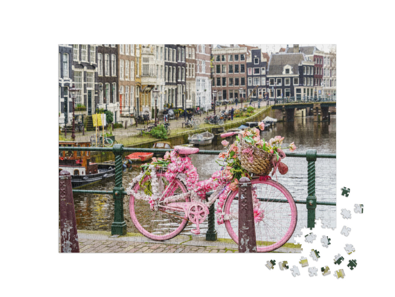 Puzzel 1000 stukjes „Brouwersgracht in het centrum, Amsterdam, Nederland“