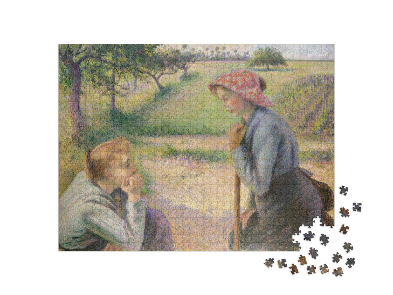 Puzzel 1000 stukjes „Camille Pissarro - Twee jonge boerinnen“