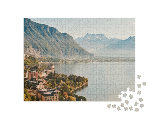 Puzzel 1000 stukjes „Montreux aan het Meer van Genève, Zwitserland“