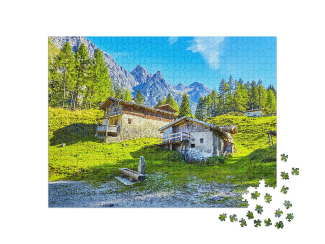 Puzzel 1000 stukjes „Oude bergboerderij in het Stubaital, Tirol, Oostenrijk“