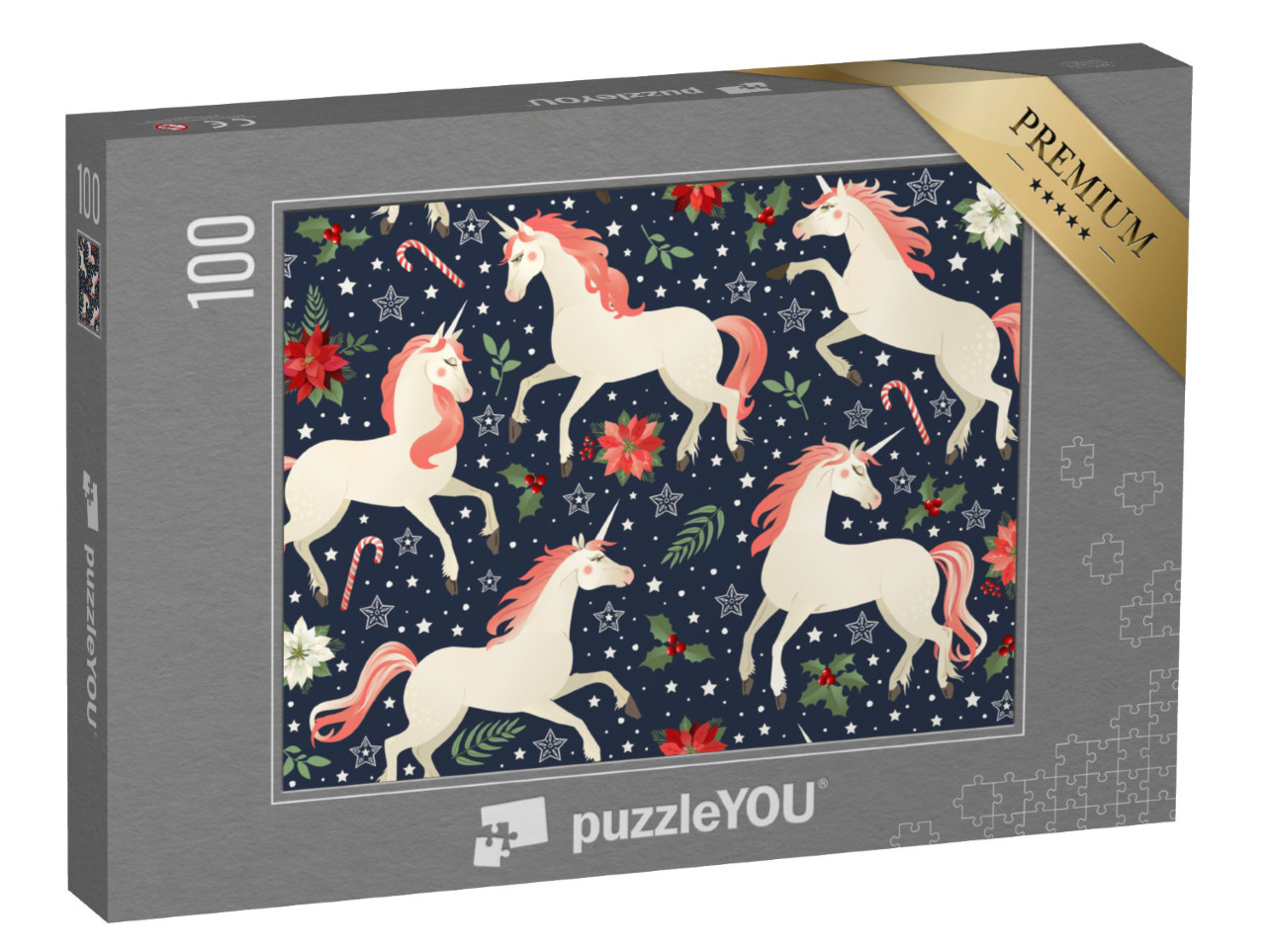 Puzzel 100 stukjes „Eenhoorns in de winter“