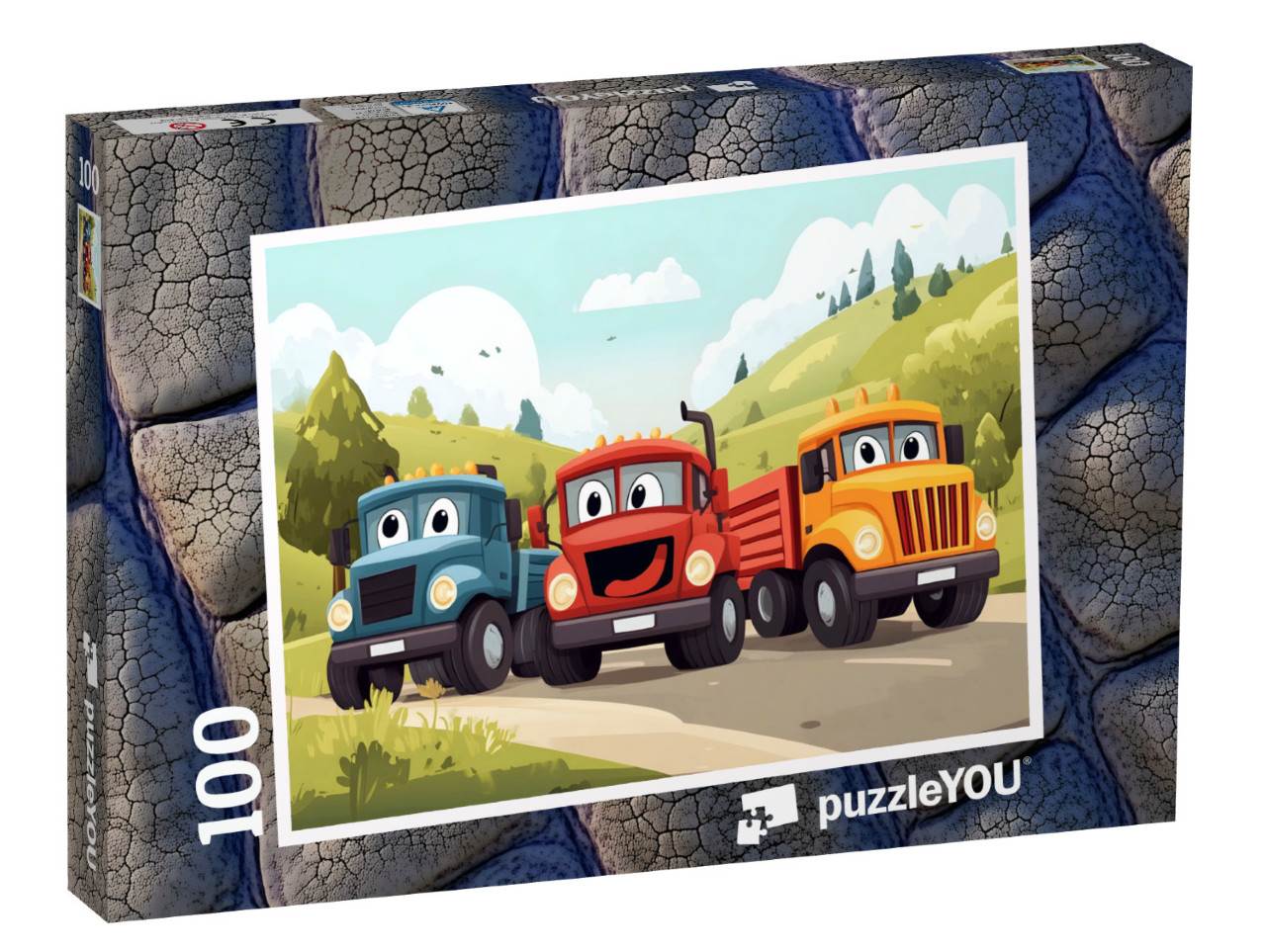 Puzzel 100 stukjes „De bouwplaats voertuigen“