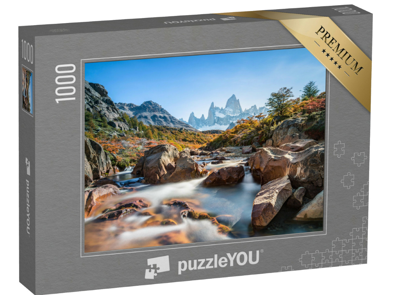 Puzzel 1000 stukjes „Herfst bij Fitz Roy berg, Patagonië, El Chalten, Argentinië“