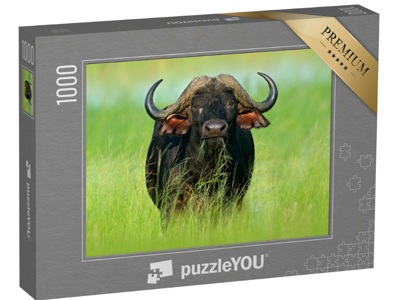 Puzzel 1000 stukjes „Afrikaanse buffels in de Okavango Delta, Botswana“