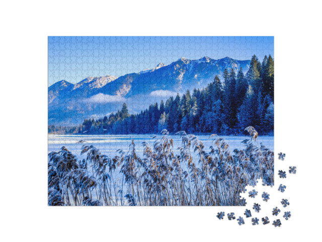 Puzzel 1000 stukjes „Winterlandschap in de bergen Karwendel en Wetterstein“