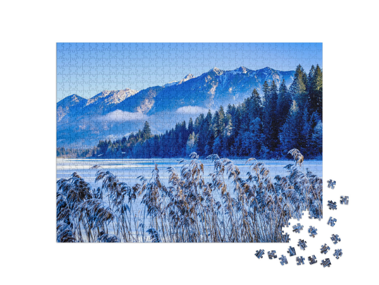 Puzzel 1000 stukjes „Winterlandschap in de bergen Karwendel en Wetterstein“