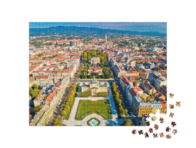 Puzzel 1000 stukjes „Historisch stadscentrum van Zagreb, Kroatië“