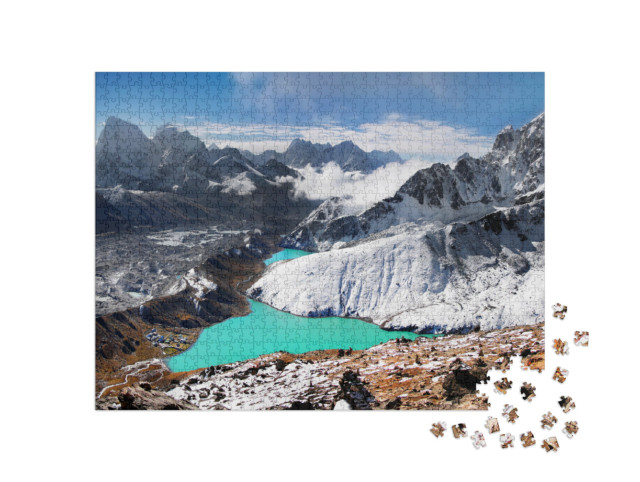 Puzzel 1000 stukjes „Gletsjermeer in de Himalaya, Nepal“