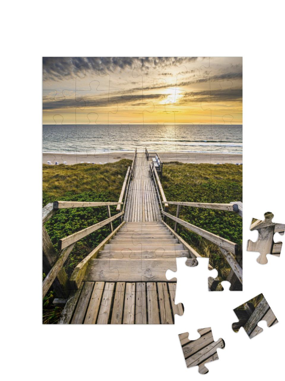 Puzzel 48 stukjes „Pad op de duinen naar het strand, Sylt“