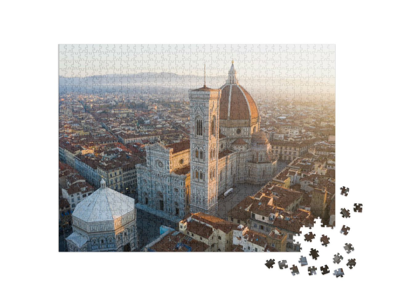 Puzzel 1000 stukjes „Kathedraal van Florence in het centrum van de oude stad“