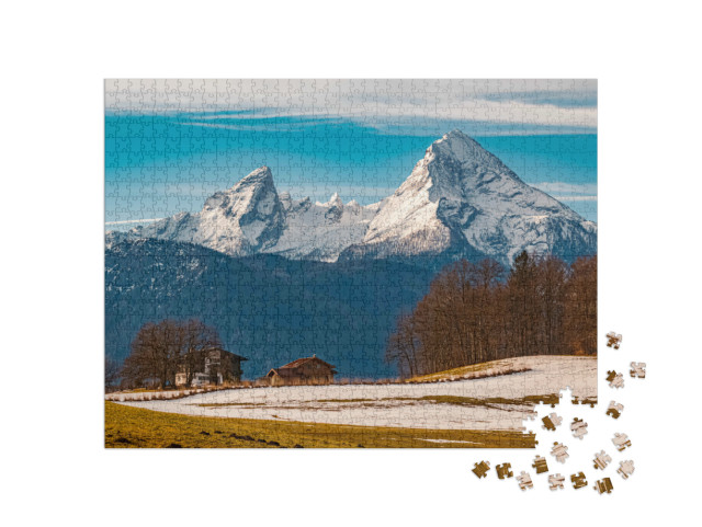 Puzzel 1000 stukjes „Winterlandschap op de Watzmann, Duitsland“