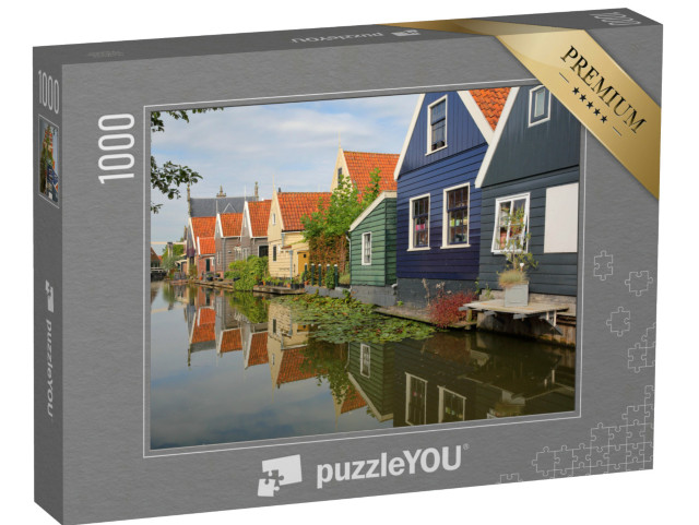 Puzzel 1000 stukjes „Kleurrijke en historische gevels in De Rijp, Alkmaar, Noord-Holland“