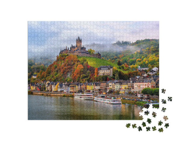 Puzzel 1000 stukjes „Historisch stadje Cochem in Duitsland, Moezel in de herfst“