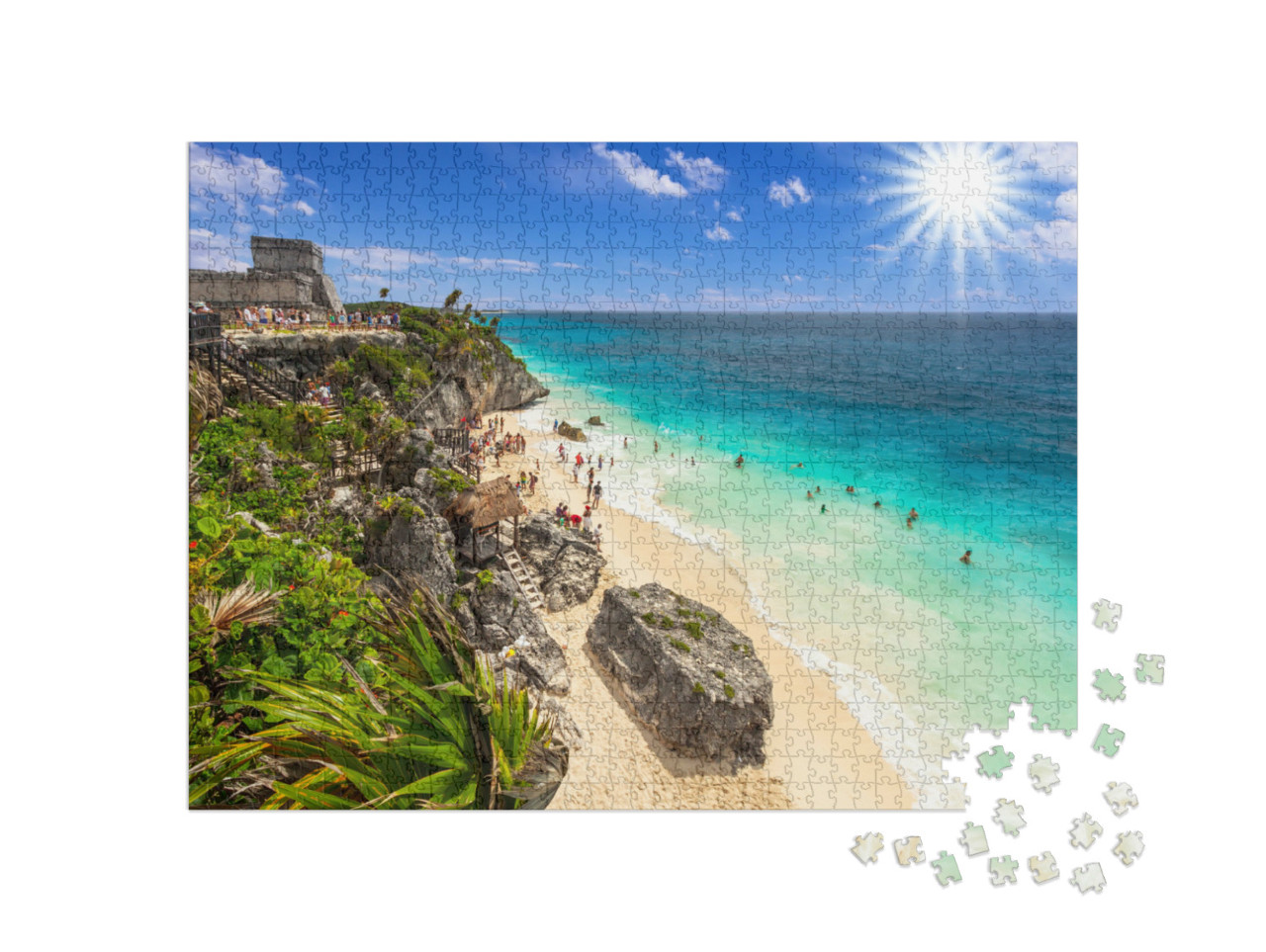 Puzzel 1000 stukjes „Prachtig strand van Tulum aan de Caribische Zee, Mexico“