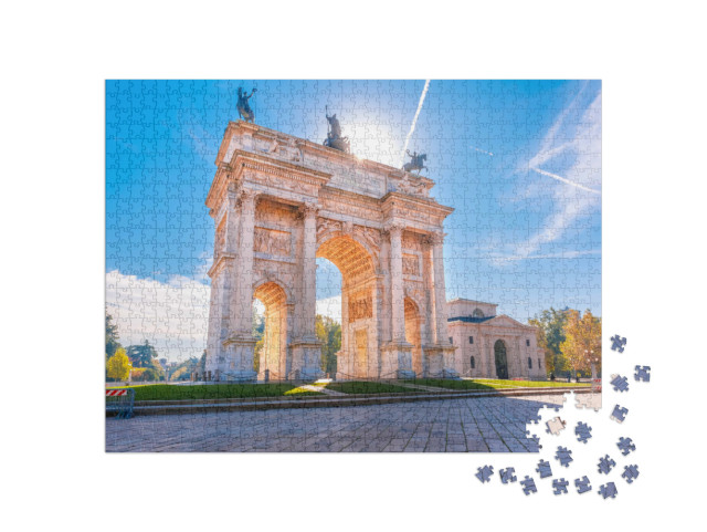 Puzzel 1000 stukjes „Boog van de Vrede, Arco della Pace, Milaan, Italië“