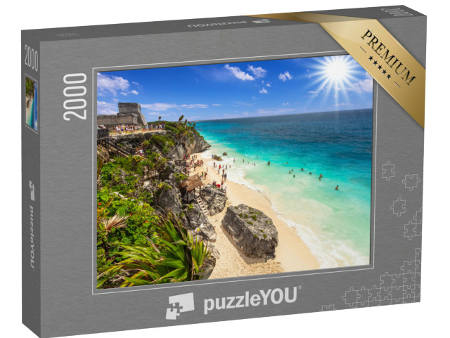 Puzzel 2000 stukjes „Prachtig strand van Tulum aan de Caribische Zee, Mexico“