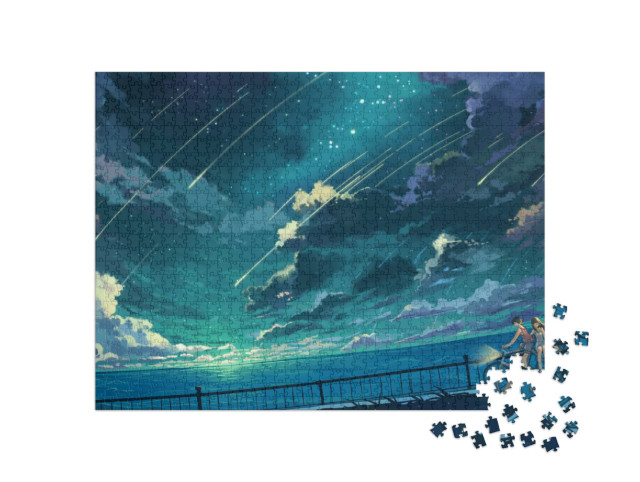 Puzzel 1000 stukjes „Esthetische anime: jongens en meisjes“