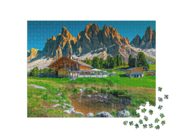 Puzzel 1000 stukjes „Adembenemende Geisler berggroep, Dolomieten, Italië“