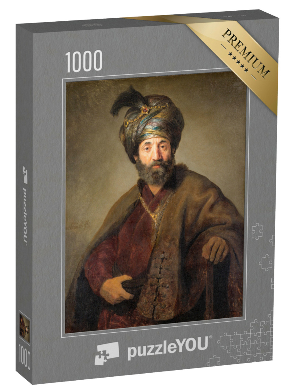Puzzel 1000 stukjes „Rembrandt - Man in oosters kostuum 2“