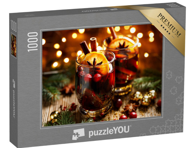 Puzzel 1000 stukjes „Glühwein met kerst in een glas“