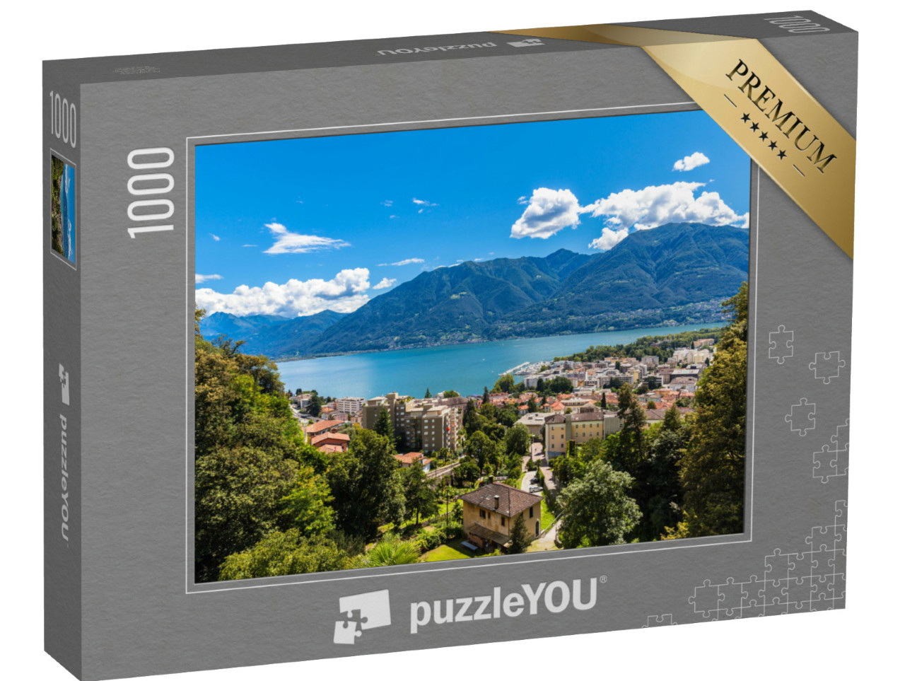 Puzzel 1000 stukjes „Luchtfoto van de stad Locarno“
