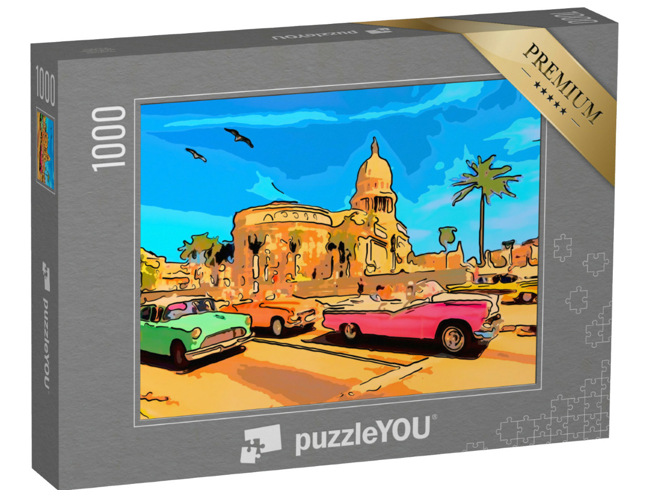 Puzzel 1000 stukjes „Illustratie: Havana, Cuba“
