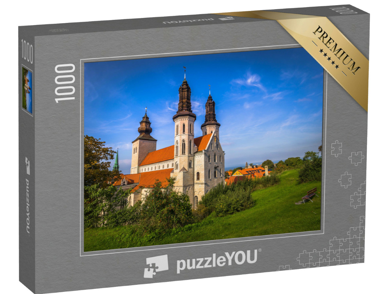Puzzel 1000 stukjes „Kathedraal van de oude stad Visby op Gotland, Zweden“