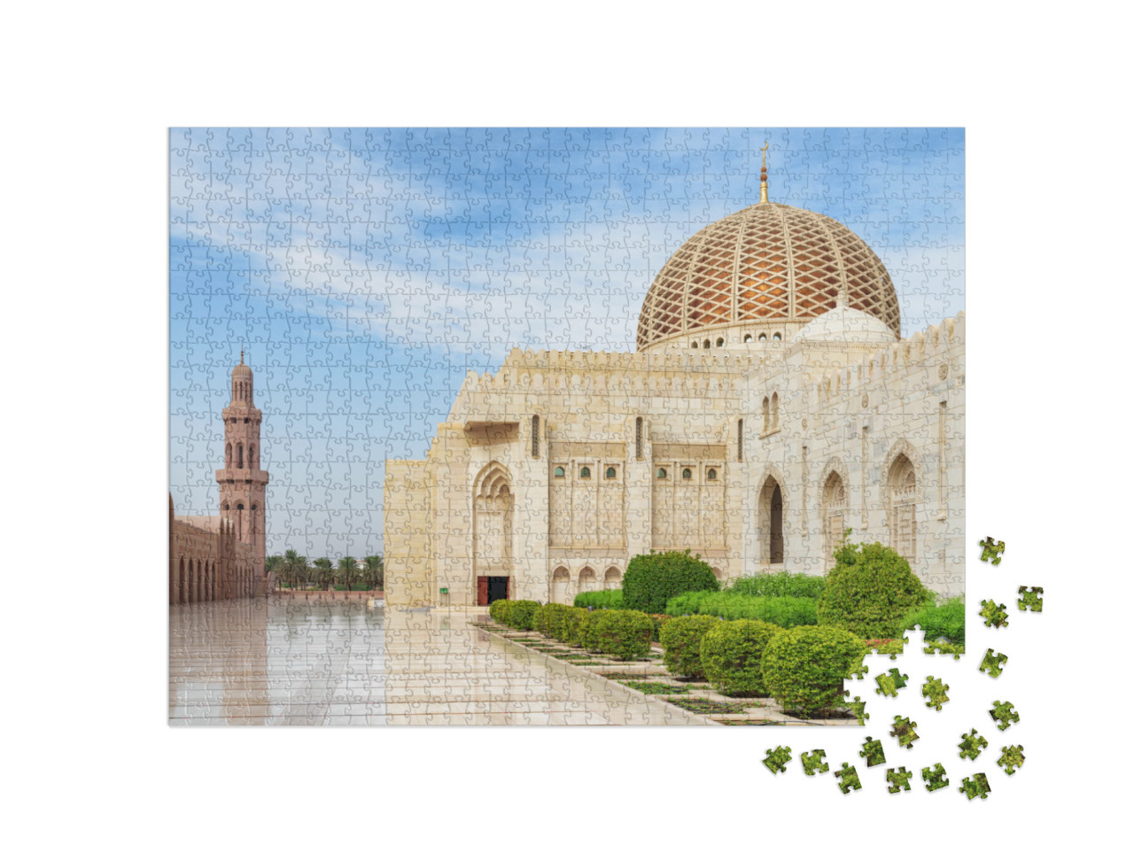 Puzzel 1000 stukjes „Binnenplaats van de Grote Moskee van Sultan Qaboos in Muscat, Oman“