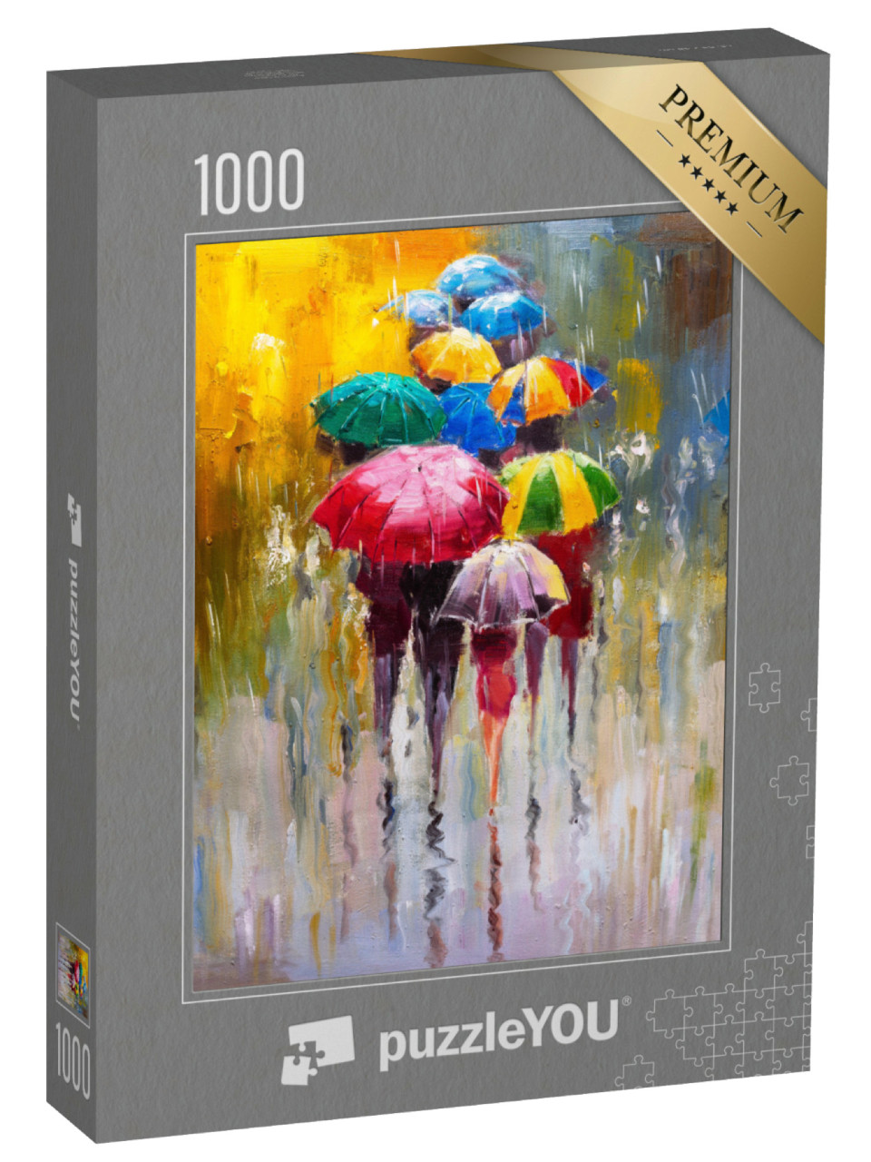 Puzzel 1000 stukjes „Olieverfschilderij: Een regenachtige dag“