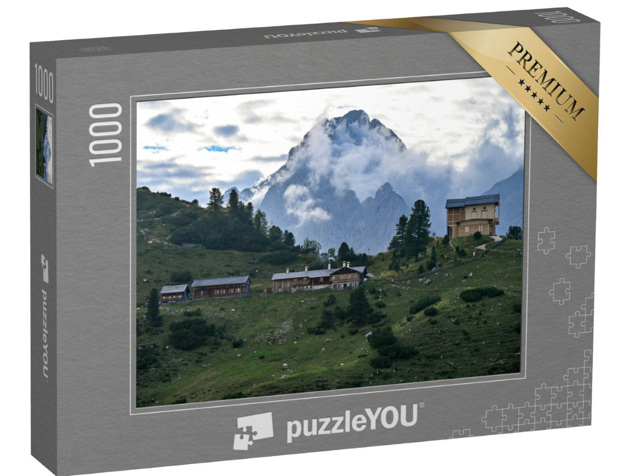 Puzzel 1000 stukjes „Berghut Schachenhaus met de oude Königshütte“