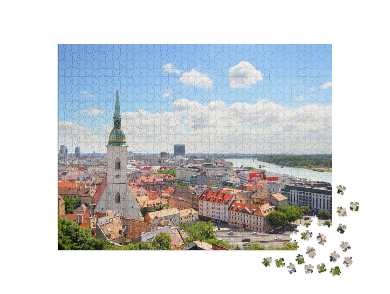 Puzzel 1000 stukjes „Uitzicht op Bratislava, Slowakije“