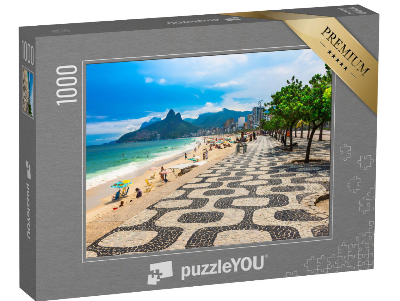 Puzzel 1000 stukjes „Ipanema: strand met mozaïek, Rio de Janeiro“