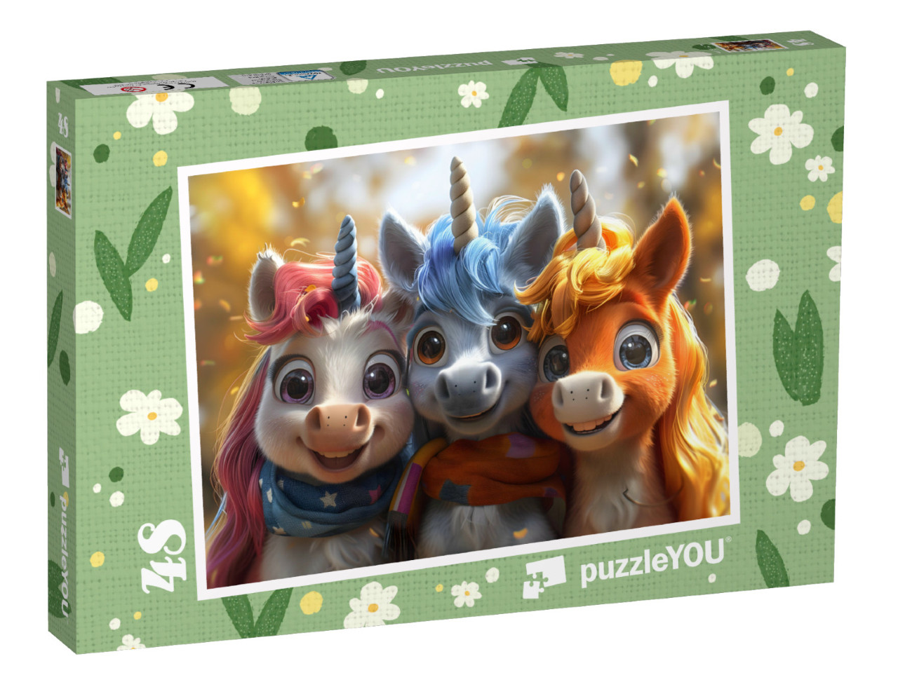 Puzzel 48 stukjes „Kleurrijke eenhoorns“