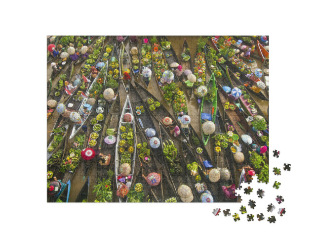 Puzzel 1000 stukjes „Drijvende markt“