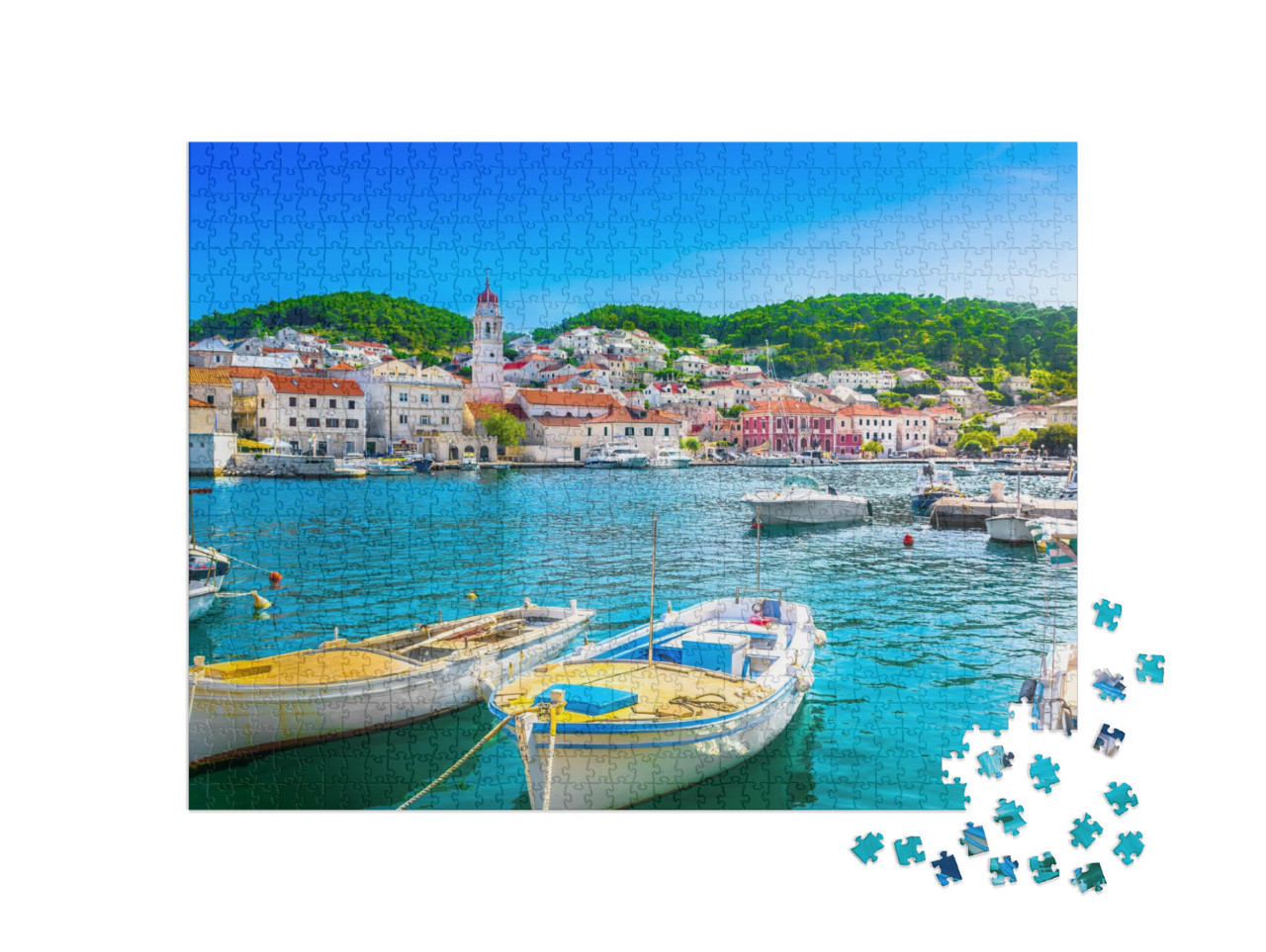 Puzzel 1000 stukjes „Pucisca op het eiland Brac, Kroatië, Europa“