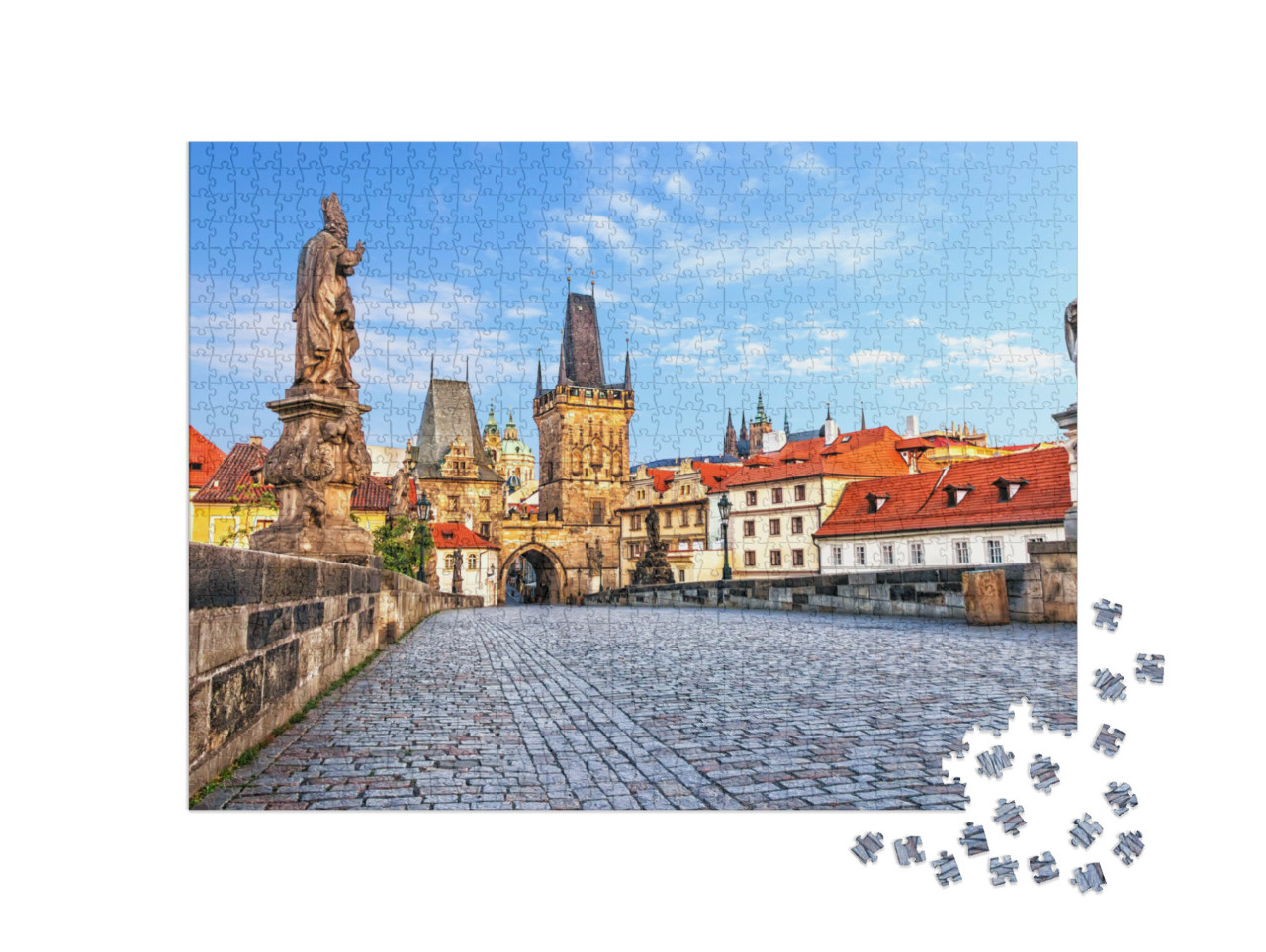 Puzzel 1000 stukjes „Karelsbrug over de Moldau in Praag, Tsjechië“