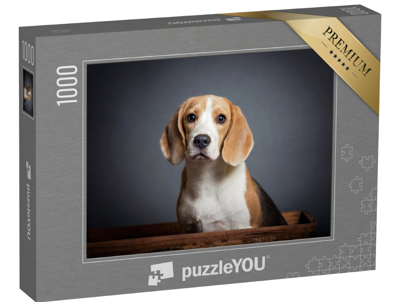 Puzzel 1000 stukjes „Portret van een beagle puppy“