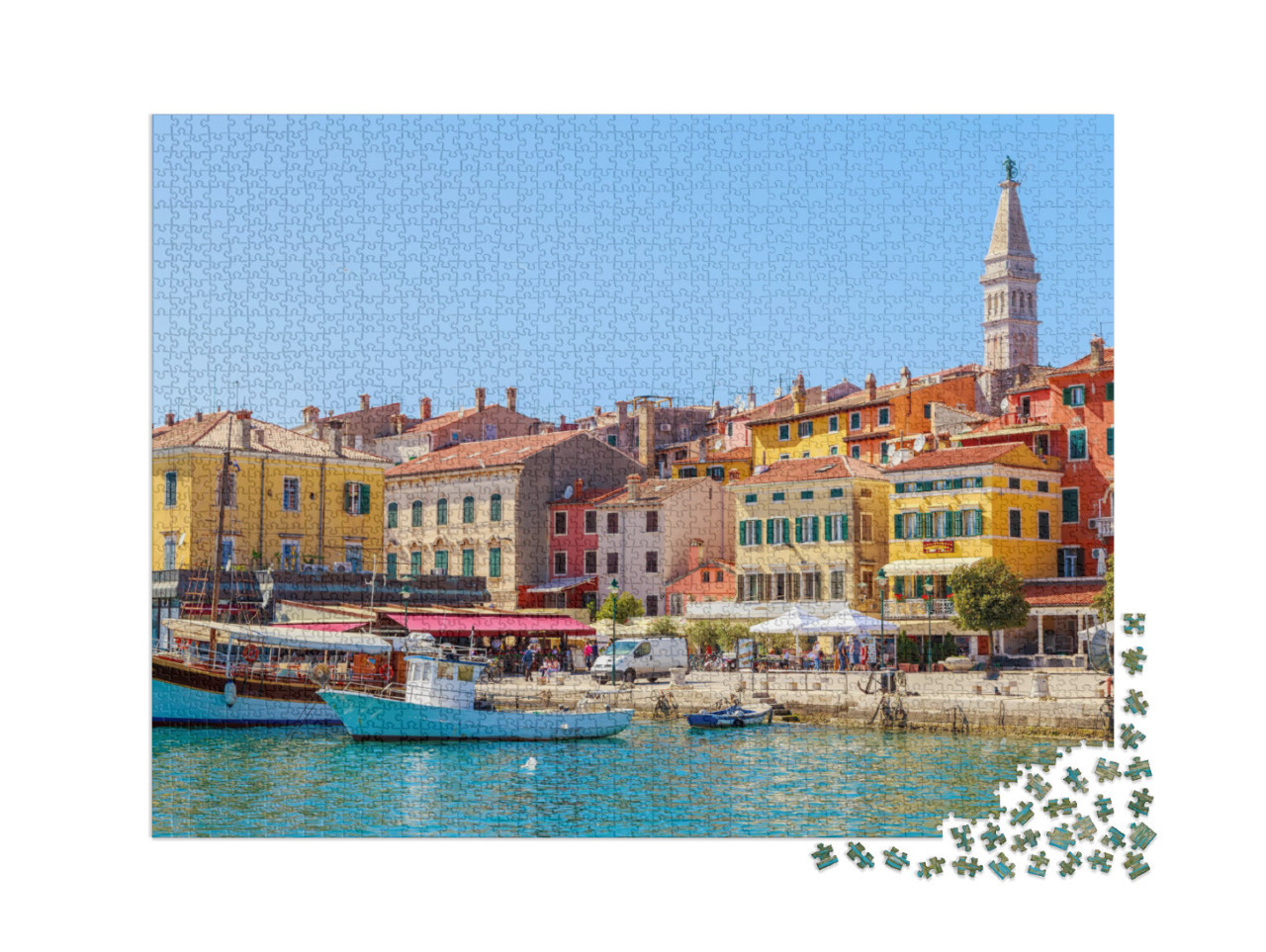 Puzzel 2000 stukjes „Kleurrijk Rovinj met haven, Istrië, Kroatië“
