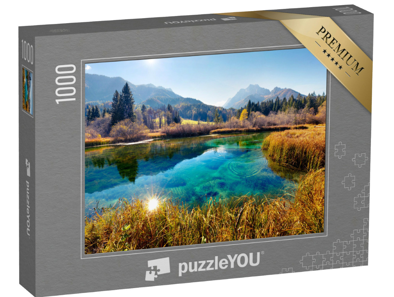 Puzzel 1000 stukjes „Pittoresk herfsttafereel in de Julische Alpen, Slovenië“