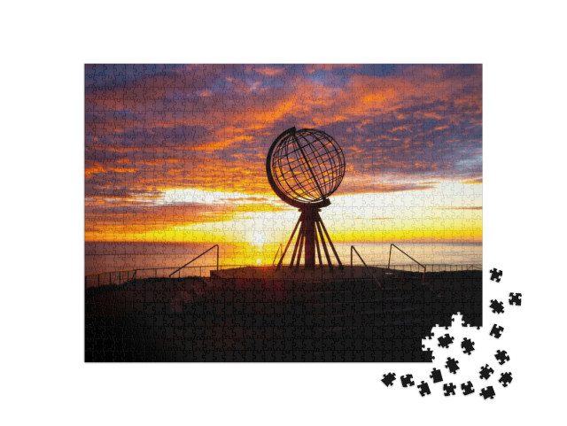 Puzzel 1000 stukjes „Zonsopgang op de wereldbol van de Noordkaap“