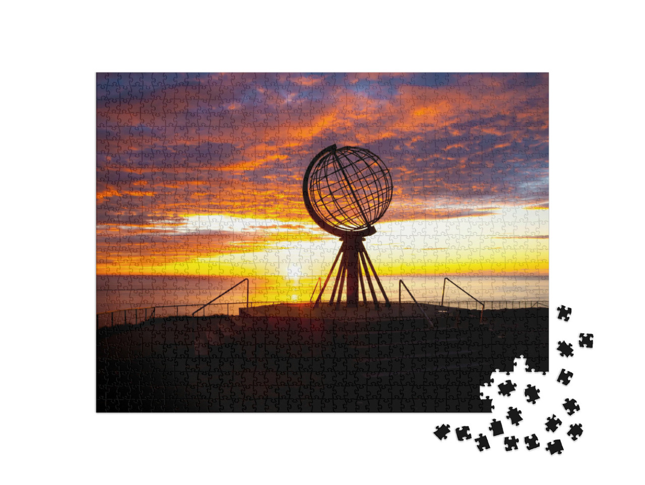 Puzzel 1000 stukjes „Zonsopgang op de wereldbol van de Noordkaap“