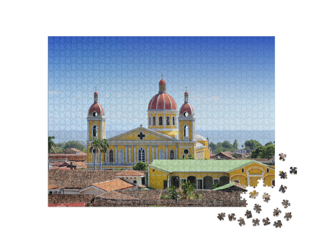Puzzel 1000 stukjes „Kathedraal van Granada, Nicaragua, Midden-Amerika“