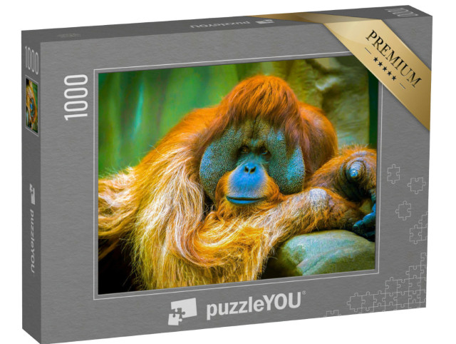 Puzzel 1000 stukjes „De orang-oetan is in een mijmering“
