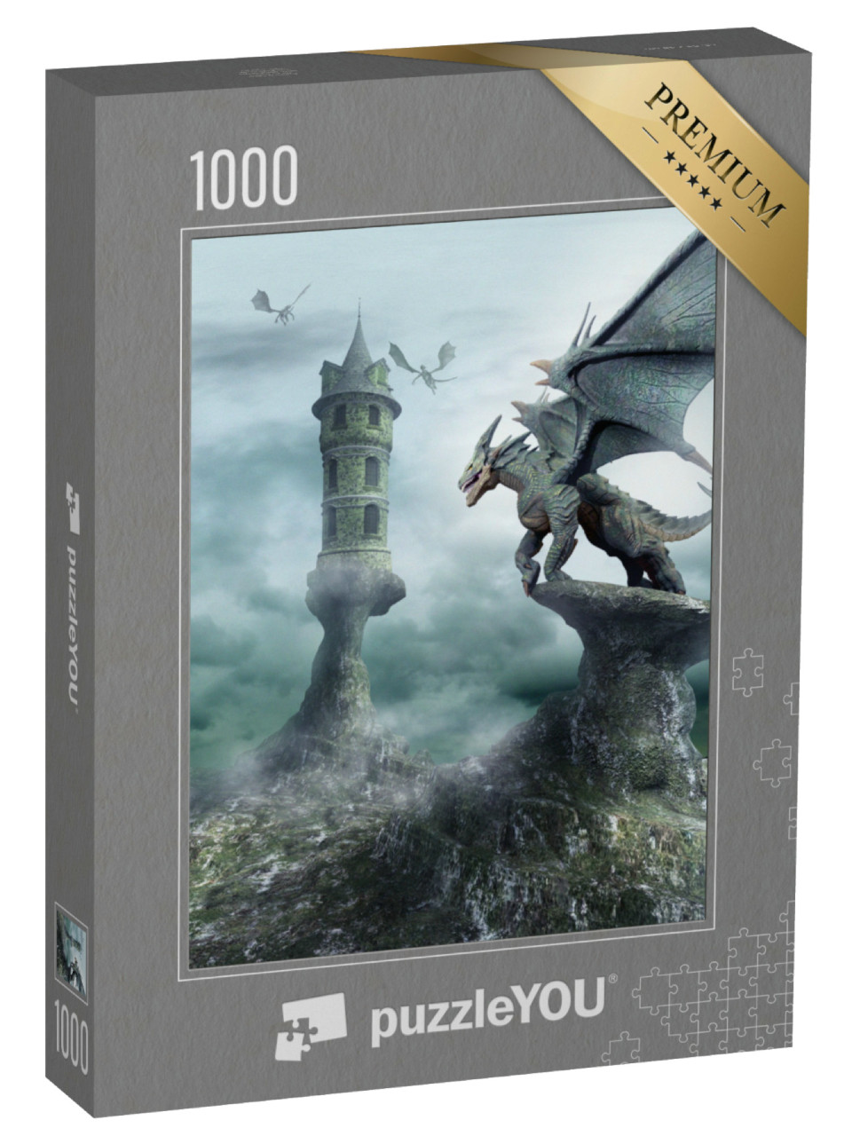 Puzzel 1000 stukjes „Toren bewaakt door draken“