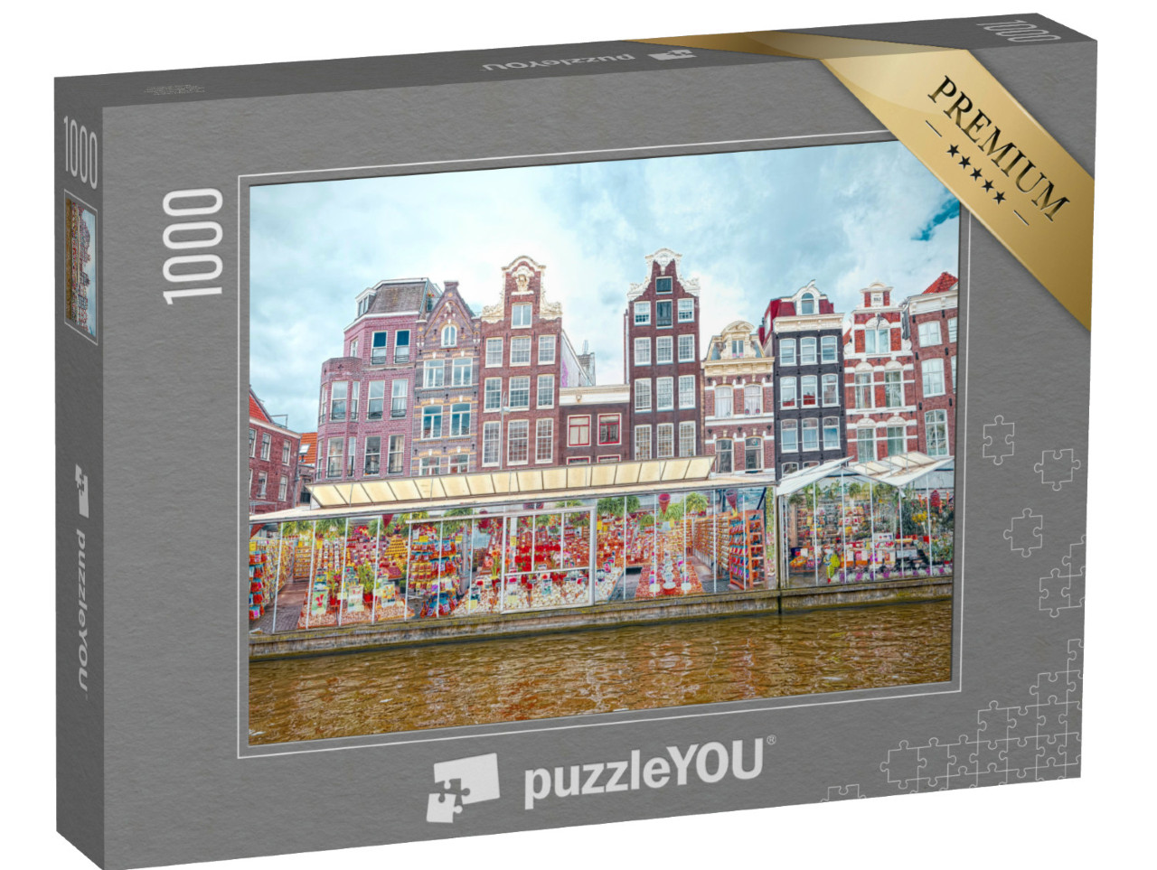Puzzel 1000 stukjes „Bloemenmarkt in Amsterdam“