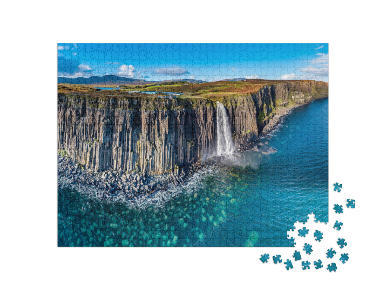 Puzzel 1000 stukjes „Kilt Rock waterval, eiland Skye, Schotland“