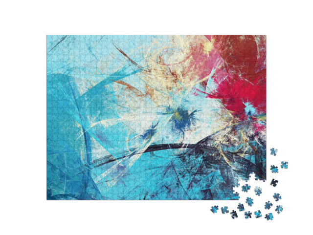 Puzzel 1000 stukjes „Winterochtend - abstract schilderij“